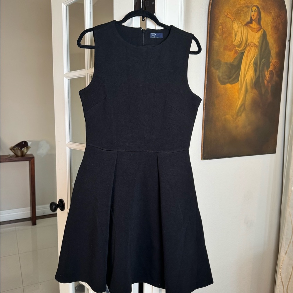 GAP Black Pleated A-Line Dress